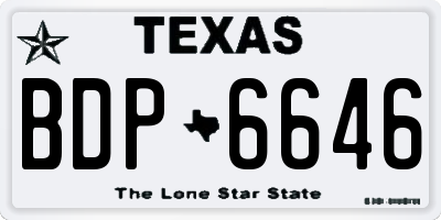 TX license plate BDP6646