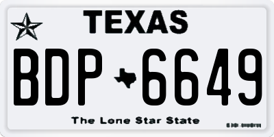 TX license plate BDP6649