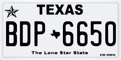 TX license plate BDP6650