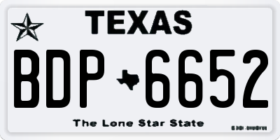 TX license plate BDP6652