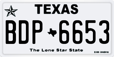 TX license plate BDP6653