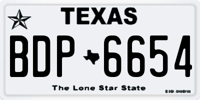 TX license plate BDP6654