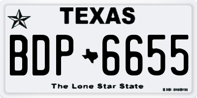 TX license plate BDP6655