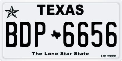 TX license plate BDP6656