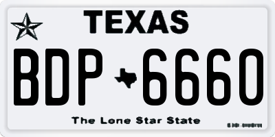 TX license plate BDP6660