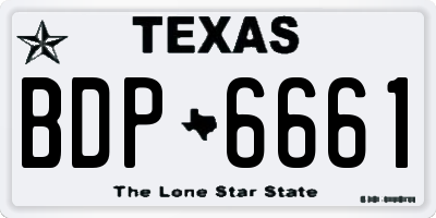 TX license plate BDP6661