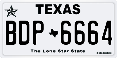 TX license plate BDP6664