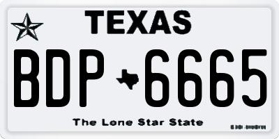 TX license plate BDP6665
