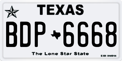 TX license plate BDP6668