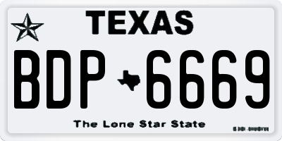 TX license plate BDP6669