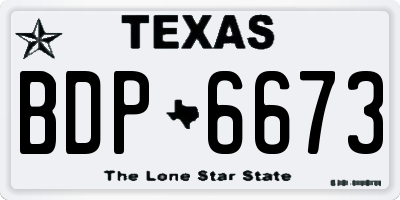 TX license plate BDP6673