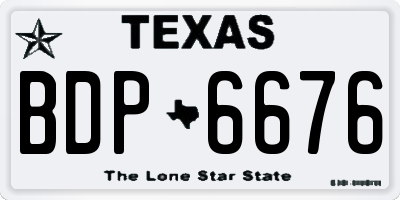 TX license plate BDP6676