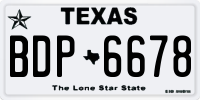 TX license plate BDP6678