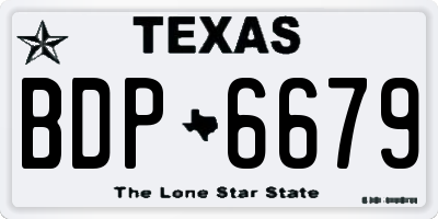 TX license plate BDP6679