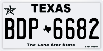 TX license plate BDP6682