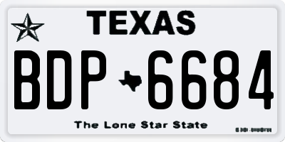 TX license plate BDP6684