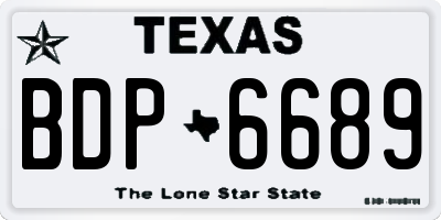 TX license plate BDP6689
