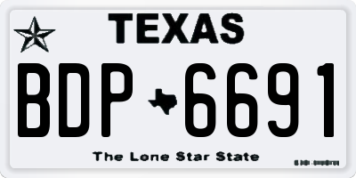 TX license plate BDP6691