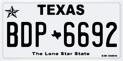 TX license plate BDP6692