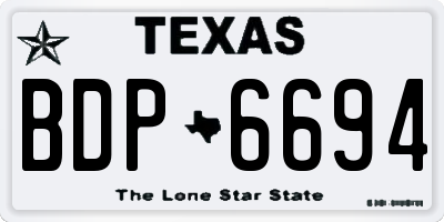 TX license plate BDP6694