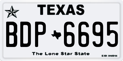TX license plate BDP6695