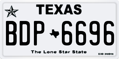 TX license plate BDP6696