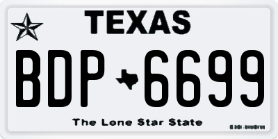 TX license plate BDP6699
