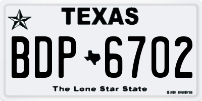 TX license plate BDP6702