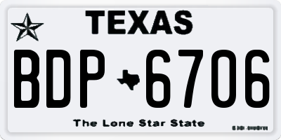 TX license plate BDP6706