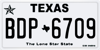 TX license plate BDP6709