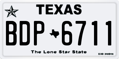 TX license plate BDP6711