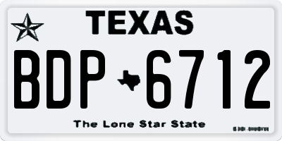 TX license plate BDP6712