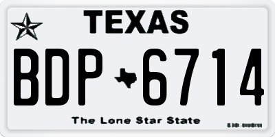 TX license plate BDP6714