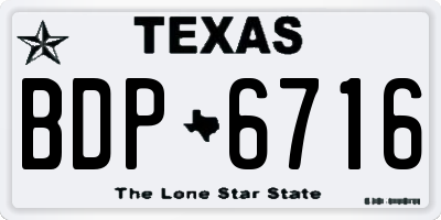 TX license plate BDP6716