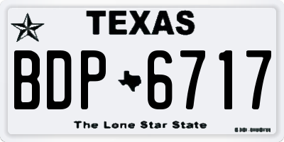 TX license plate BDP6717