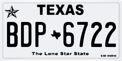TX license plate BDP6722
