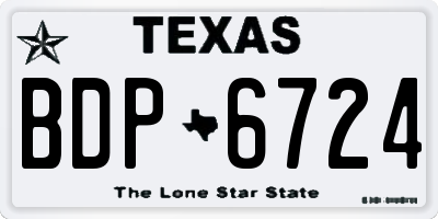 TX license plate BDP6724
