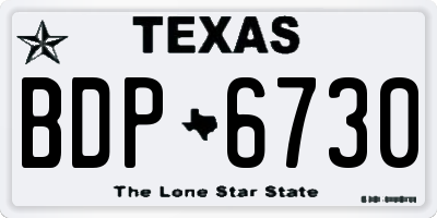 TX license plate BDP6730
