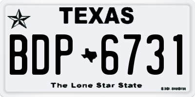 TX license plate BDP6731