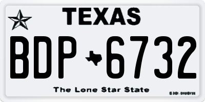 TX license plate BDP6732