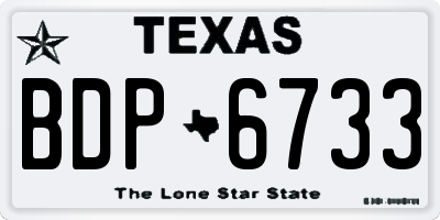 TX license plate BDP6733
