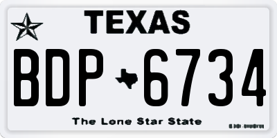 TX license plate BDP6734