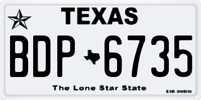 TX license plate BDP6735