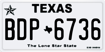TX license plate BDP6736