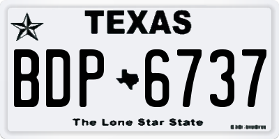 TX license plate BDP6737
