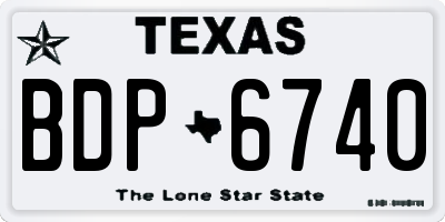 TX license plate BDP6740