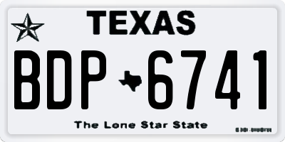 TX license plate BDP6741