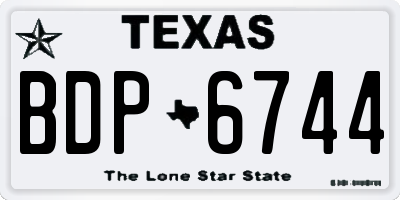 TX license plate BDP6744