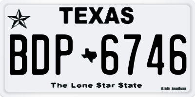 TX license plate BDP6746