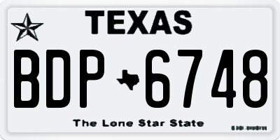 TX license plate BDP6748